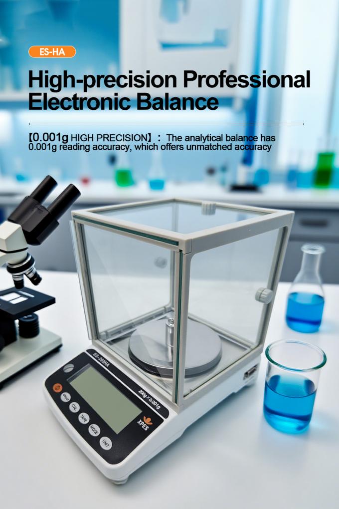 পাঠযোগ্যতা 0.001g ল্যাবরেটরি নির্ভুলতা ব্যালেন্স ল্যাব যন্ত্র বিশ্লেষণাত্মক ব্যালেন্স স্কেল ড্রাফ্ট শিল্ড সহ 0