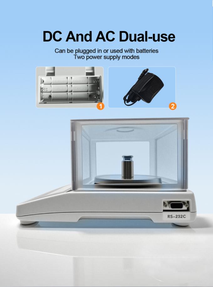 পাঠযোগ্যতা 0.001g ল্যাবরেটরি নির্ভুলতা ব্যালেন্স ল্যাব যন্ত্র বিশ্লেষণাত্মক ব্যালেন্স স্কেল ড্রাফ্ট শিল্ড সহ 2